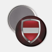 Letland Metallic Emblem Magneet (Voorkant / Achterkant)