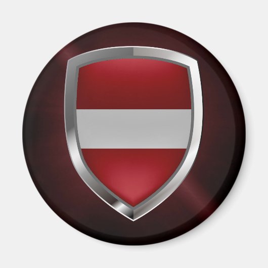 Letland Metallic Emblem Magneet (Voorkant)
