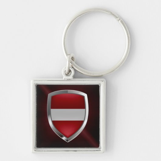 Letland Metallic Emblem Sleutelhanger (Voorkant)