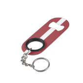 letland nationale trots patriottisch mini flessenopener (Achterkant Gekanteld)