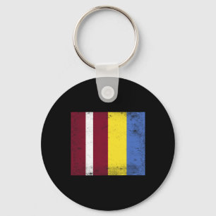 Letland Oekraine Vlag Ontwerp Pride Letse Oekraïen Sleutelhanger