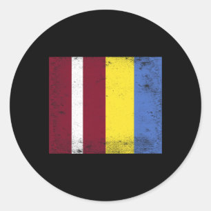 Letland Oekraine Vlagontwerp Pride Letlands Oekraï Ronde Sticker