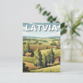 Letland Platteland Reizen Briefkaart (Staand voorkant)