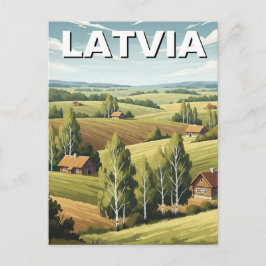 Letland Platteland Reizen Briefkaart