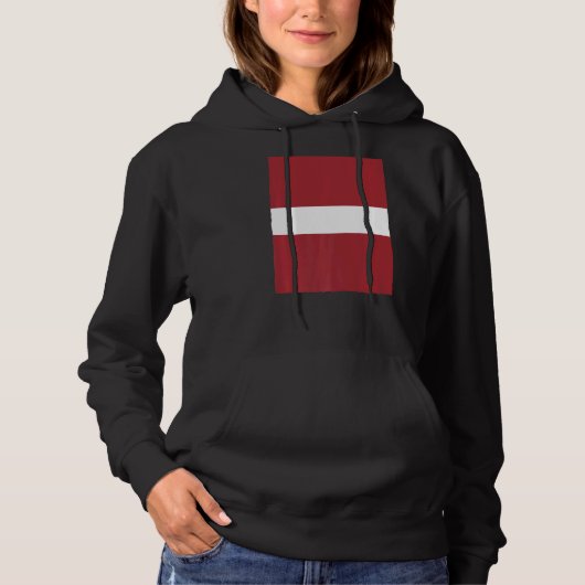 Letland Retro  Nationale Vlag Hoodie (Voorkant)