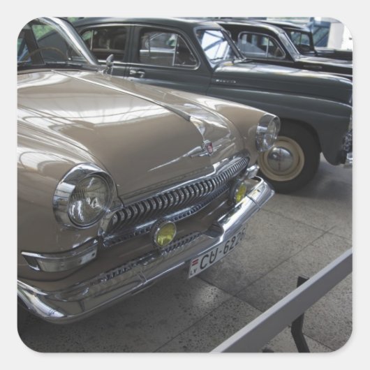 Letland, Riga, Riga Motor Museum, jaren zestig Vierkante Sticker (Voorkant)