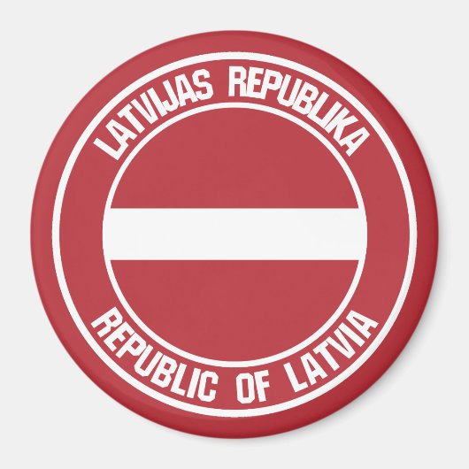 Letland-ronde Emblem Magneet (Voorkant)