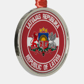 Letland-ronde Emblem Metalen Ornament (Rechts)