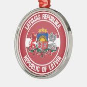 Letland-ronde Emblem Metalen Ornament (Links)