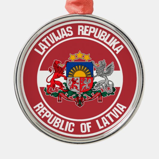 Letland-ronde Emblem Metalen Ornament (Voorkant)