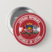 Letland-ronde Emblem Ronde Button 7,6 Cm (Voorkant /achterkant)