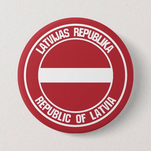Letland-ronde Emblem Ronde Button 7,6 Cm (Voorkant)