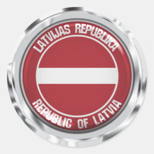 Letland-ronde Emblem Ronde Sticker
