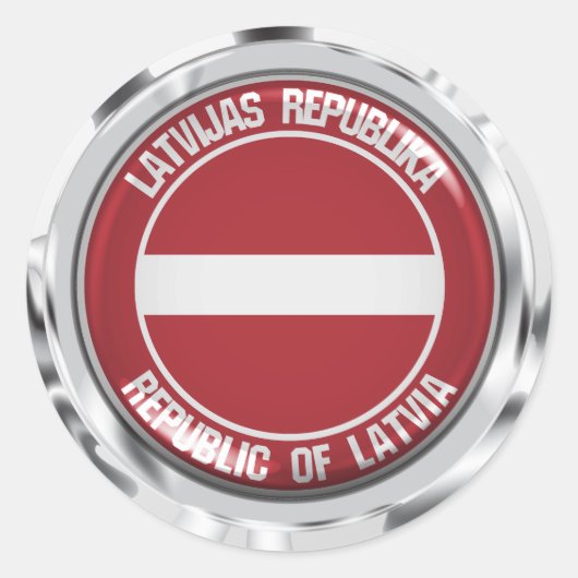 Letland-ronde Emblem Ronde Sticker (Voorkant)
