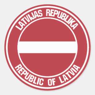 Letland-ronde Emblem Ronde Sticker