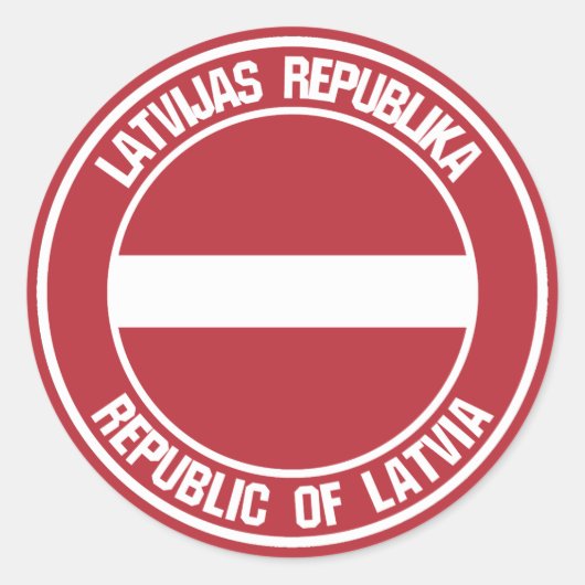 Letland-ronde Emblem Ronde Sticker (Voorkant)