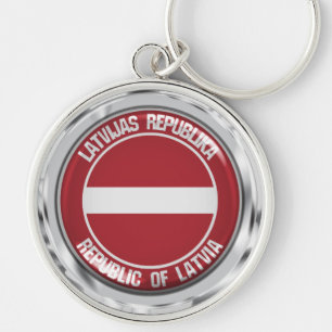 Letland-ronde Emblem Sleutelhanger