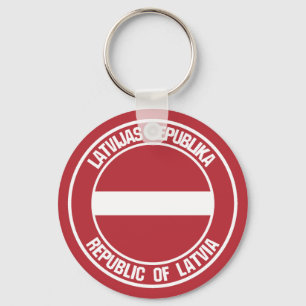 Letland-ronde Emblem Sleutelhanger