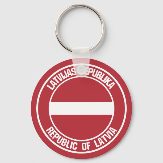 Letland-ronde Emblem Sleutelhanger (Voorkant)