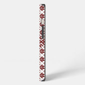 Letland traditioneel rood ontwerp iPhone hoesje (Linkerkant)