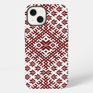 Letland traditioneel rood ontwerp iPhone 13 hoesje