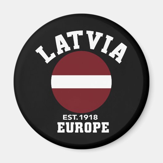 Letland Vlag Est 1918 Europe Independence Day Magneet (Voorkant)