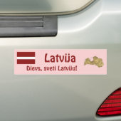 Letland Vlag + Landkaart Bumpersticker (Op auto)