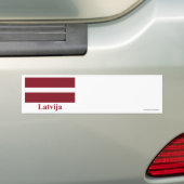 Letland vlag met naam in het Lets Bumpersticker (Op auto)