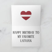 Letland Vlag Patriotic Birthday Kaart (Binnen)
