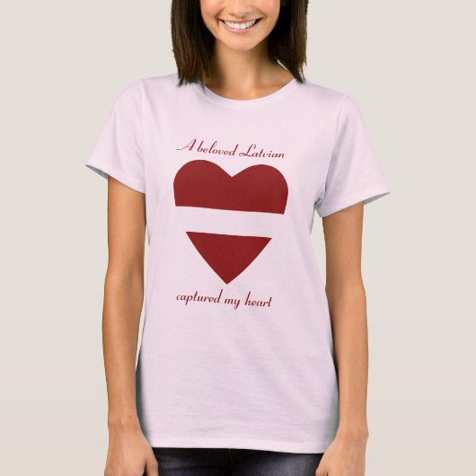 Letland Vlag Zweet Hart T-shirt (Voorkant)