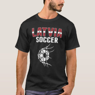 Letland Voetbal in netto - Football Letland T-shirt