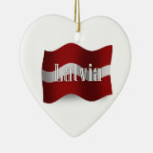 Letland Waving Flag Keramisch Ornament (Rechts)