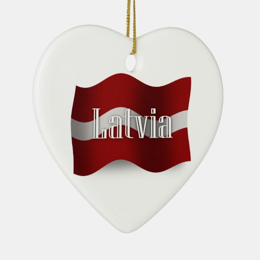 Letland Waving Flag Keramisch Ornament (Rechts)