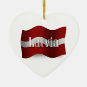 Letland Waving Flag Keramisch Ornament (Voorkant)