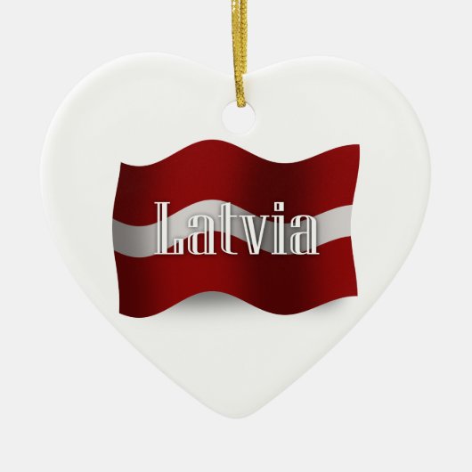 Letland Waving Flag Keramisch Ornament (Voorkant)