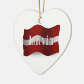 Letland Waving Flag Keramisch Ornament (Links)