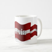 Letland Waving Flag Koffiemok (Voorkant rechts)