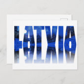 Letland winternachttekst met reflectie briefkaart (Voorkant / Achterkant)