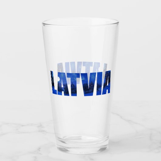 Letland winternachttekst met reflectie glas (Voorkant)