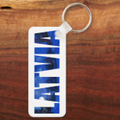 Letland winternachttekst met reflectie sleutelhanger (Achterkant)