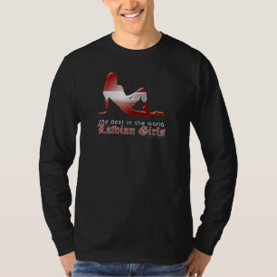 Letlands meisje Silhouette vlag T-shirt