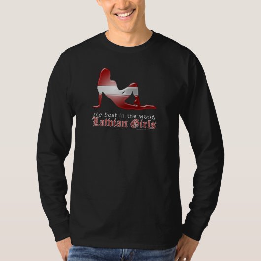 Letlands meisje Silhouette vlag T-shirt (Voorkant)