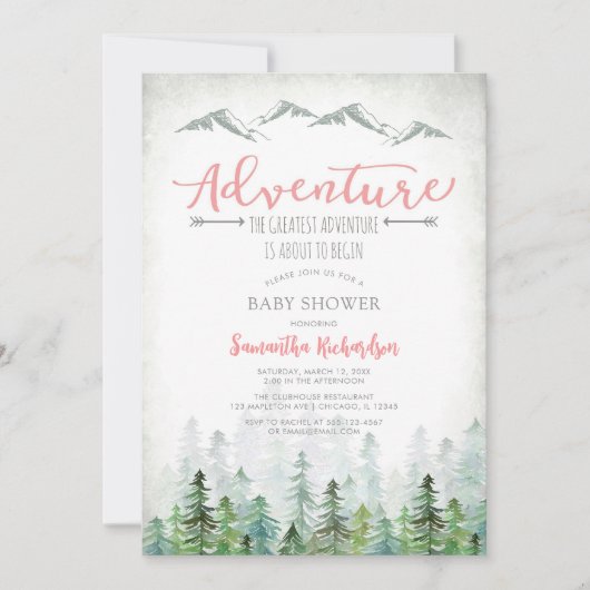 Let's Adventure Begin Forest Baby Shower Kaart (Voorkant)