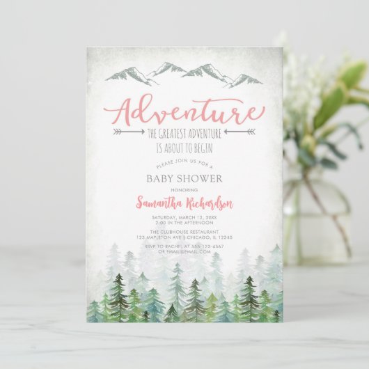 Let's Adventure Begin Forest Baby Shower Kaart (Staand voorkant)