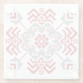 Lets Auseklis Folk art geometric medallion Glazen Onderzetter (Achterkant)