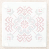 Lets Auseklis Folk art geometric medallion Glazen Onderzetter (Achterkant)