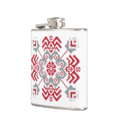 Lets Auseklis Folk art geometric medallion Heupfles (Links)