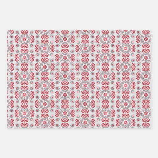 Lets Auseklis Folk art geometric medallion Inpakpapier Vel (Voorkant 2)