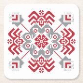Lets Auseklis Folk art geometric medallion Kartonnen Onderzetters (Voorkant)