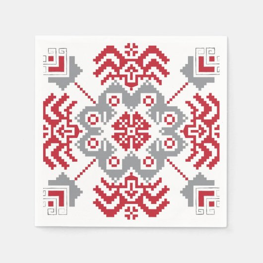 Lets Auseklis Folk art geometric medallion Servet (Voorkant)